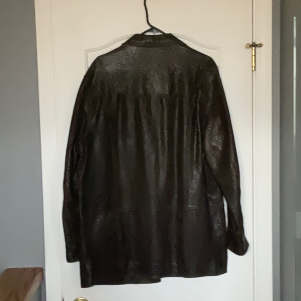 Western leather blazer